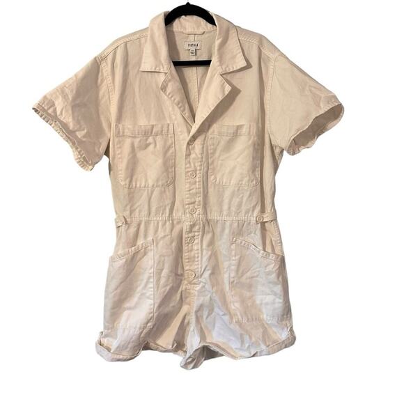 Pistola Denim Parker Romper Relaxed Fit Camp‎ Collar Neck Line Size XXL - Picture 1 of 6